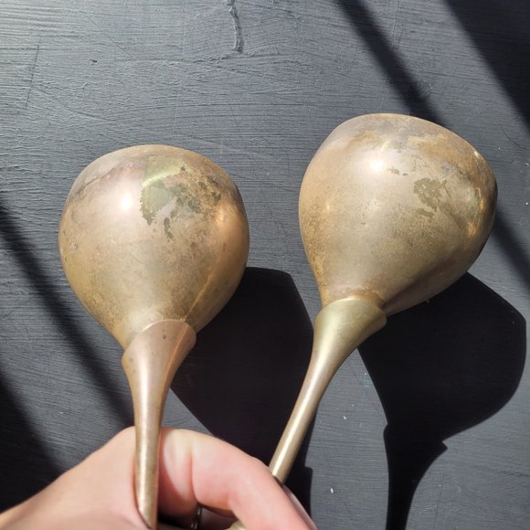 Vintage Patina Tulip Wine Goblets - Distressed - Picture 3 of 15